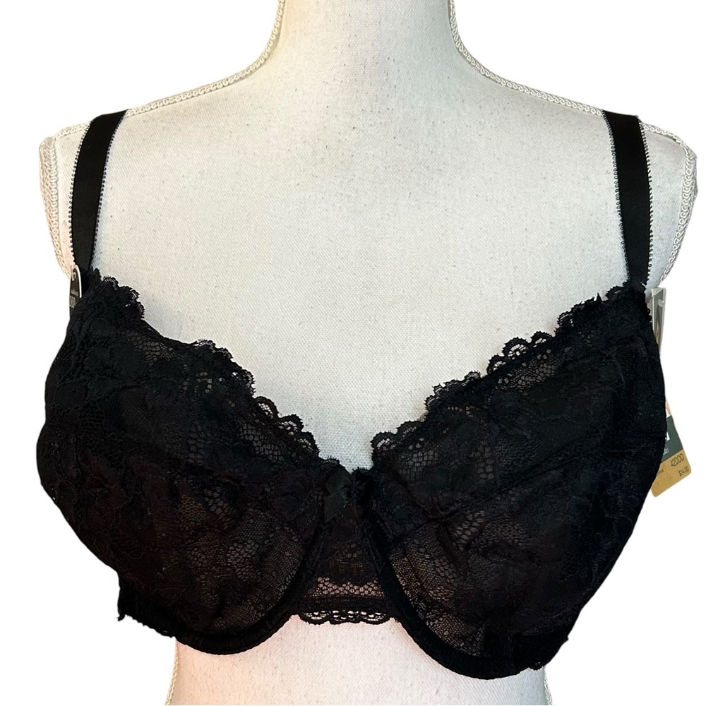 Apt. 9 Intimates Luxe Lace Unlined Underwire Bra Women’s SZ 42DDD‎ Black NEW